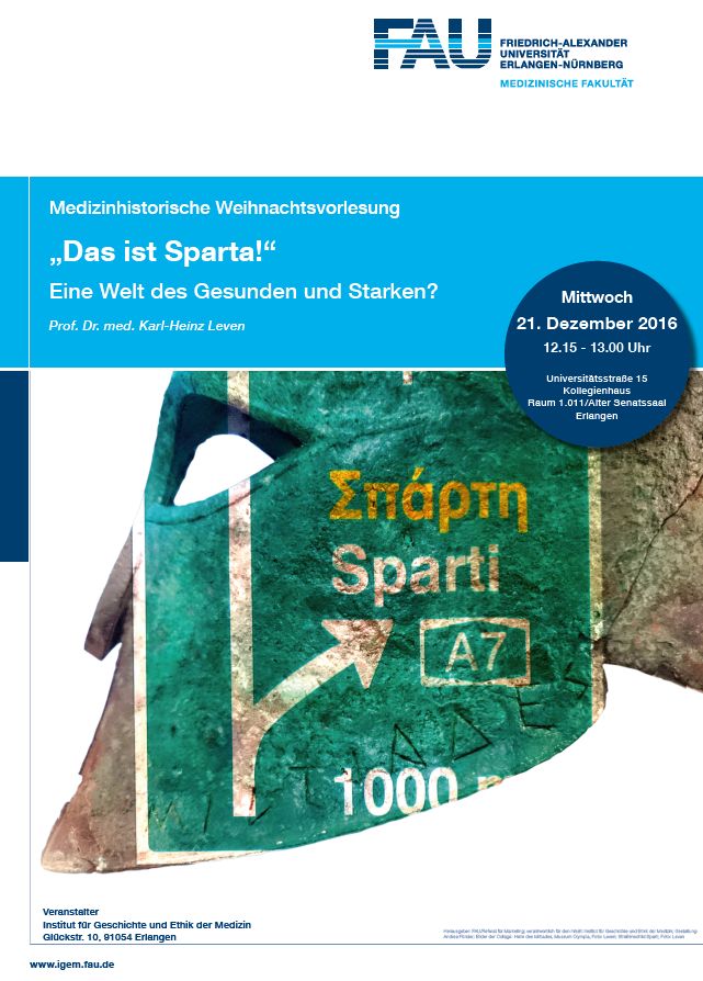 Zum Artikel "Medizinhistorische Weihnachtsvorlesung – Das ist Sparta"