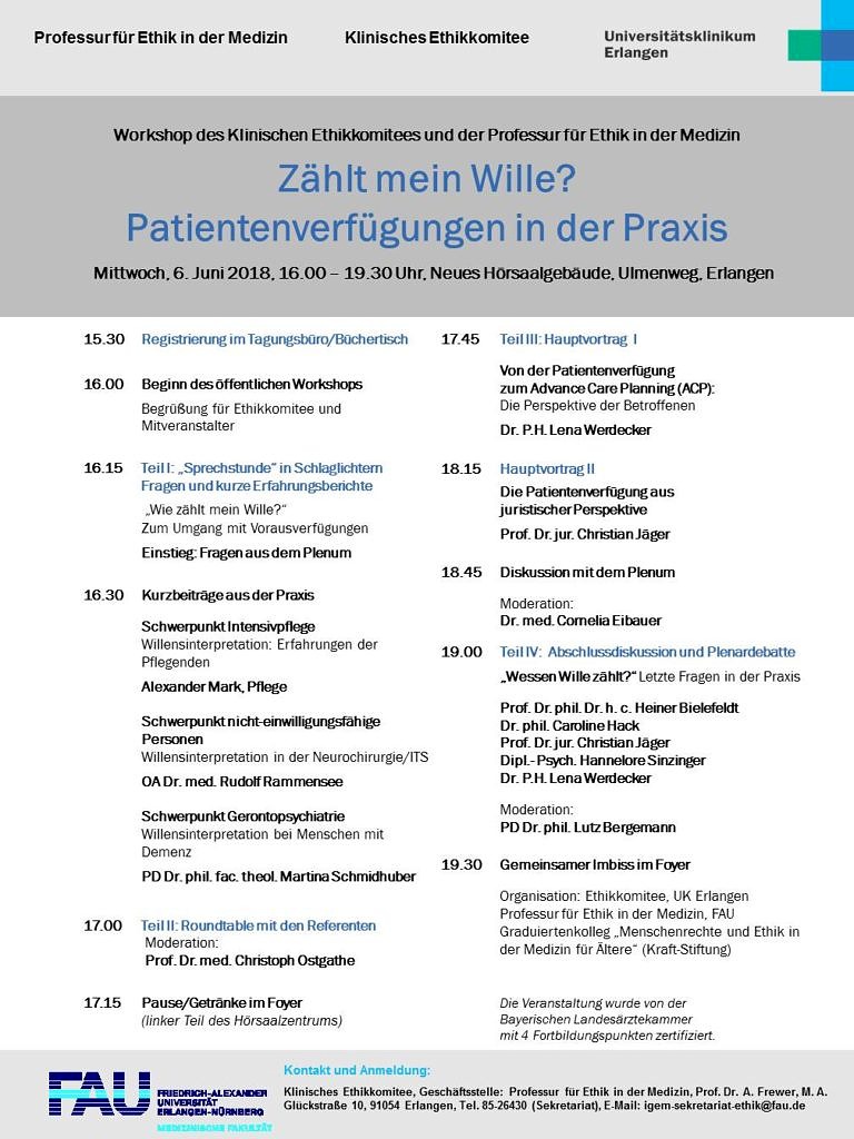 Workshop: Zählt mein Wille? Patientenverfügungen in der Praxis